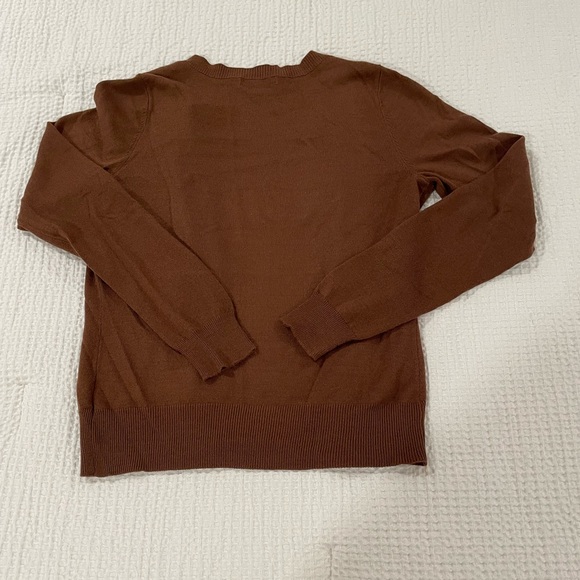 New York and Company brown yellow argile cardigan women’s sweater size small - Picture 2 of 3